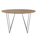 Eettafel Mecosta metaal - Notenboomhout/zwart - Diameter: 120 cm