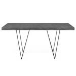 Table Hueva Métal - Imitation béton / Noir - Imitation béton / Noir - Largeur : 160 cm