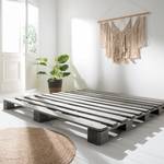 Palettenbett Smood Kiefer massiv - grau gebeizt - 140 x 200 cm - Grau - 140 x 200cm