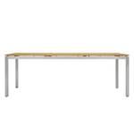 Gartentisch Brooklyn Teakholz massiv - Braun / Silber - 220 x 100 x 75 cm