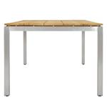 Gartentisch Brooklyn Teakholz massiv - Braun / Silber - 220 x 100 x 75 cm