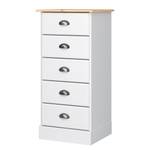 Table de chevet Nola I Blanc - Blanc - Largeur : 44 cm