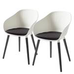 Chaises Alvesta (lot de 2) Matière plastique / Chêne massif - Blanc / Chêne gris