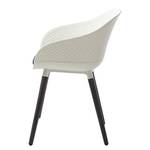 Chaises Alvesta (lot de 2) Matière plastique / Chêne massif - Blanc / Chêne gris