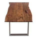 Table Kapra Acacia massif - Acacia / Argenté - 180 x 90 cm - Argenté