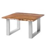 Tavolo salotto in legno massello KAPRA Acacia massello / Metallo - Acacia - Larghezza: 80 cm