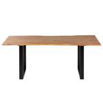 Table Kapra Acacia massif / Métal - 200 x 100 cm - Noir