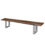 BANC KAPRA Acacia massif / Métal - Acacia - Largeur : 160 cm - Argenté