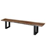 BANC KAPRA Acacia massif / Métal - Acacia / Noir - Largeur : 180 cm - Noir