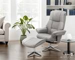 Relaxsessel Carreto mit Hocker Flachgewebe - Hellgrau / Silber