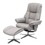 Relaxfauteuil Carreto met hocker Vlakweefsel - lichtgrijs/zilverkleurig