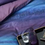 Parure de lit en satin Mako Matteo Coton - Aubergine - 155 x 220 cm + oreiller 80 x 80 cm