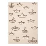 Tapis enfant Paper Boat Sammy Fibres synthétiques - Blanc crème / Marron