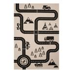 Kindervloerkleed Road Map Charly kunstvezels - beige/zwart