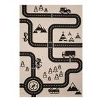 Kinderteppich Road Map Charly Kunstfaser - Beige / Schwarz