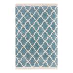 Hoogpolig vloerkleed Pearl kunstvezels - honingkleurig/wit - Lichtblauw - 160 x 230 cm