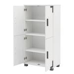 Hoge kast Zadar Antracietkleurig - Witte pijnboomhouten look - Breedte: 60 cm