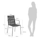 Tuinstoelen Bettie (set van 4) kunstvezels/staal - donkergrijs - Grijs