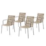 Gartenstuhl Bettie (4er-Set) Stahl / Kunststoff - Beige