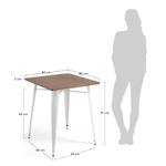 Eettafel Malira massief bamboehout/metaal - bamboehout/wit - Breedte: 80 cm - Wit