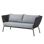 Gartensofa Bernon-(3-Sitzer) Stahl / Mischgewebe - Anthrazit / Grau