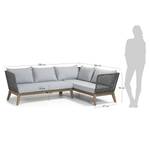 Gartensofa Relax-(2-Sitzer) Akazie massiv / Mischgewebe - Grau