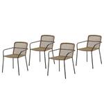 Gartenstuhl Boomer (4er-Set) Kunstfaser / Stahl - Beige / Schwarz - Beige