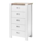 Kast Modica V wit/Westminster eikenhouten look - Hoogte: 111 cm