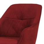 Chaise à accoudoirs Holeby I Tissu / Hêtre massif - Rouge