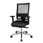 Bürodrehstuhl Sitness 60 Webstoff / Aluminium - Schwarz