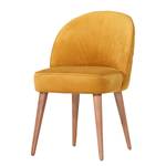 Gestoffeerde stoel Felin vlakweefsel/massief beukenhout - Saffraan - Lichte beukenhout