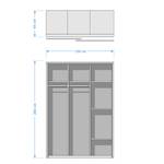 Armoire Berlin Graphite - Largeur : 139 cm