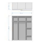 Combikast Berlin Grafiet - Breedte: 183 cm