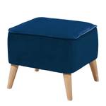 Gestoffeerde hocker Vallegrande fluweel - Marineblauw