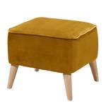 Pouf repose-pieds Vallegrande Velours - Jaune moutarde