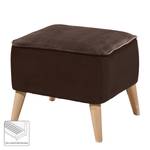 Pouf repose-pieds Vallegrande Velours - Marron noix de coco