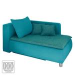 Chaise longue Punata microvezel/structuurstof - Petrolblauw