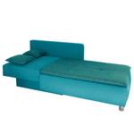 Chaise longue Punata microvezel/structuurstof - Petrolblauw