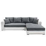 Ecksofa Dubbo Webstoff/Kunstleder - Longchair davorstehend rechts