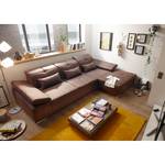 Ecksofa Rafaela Antiklederlook - Vintage Cognac - Longchair davorstehend rechts