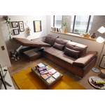 Ecksofa Rafaela Antiklederlook - Vintage Cognac - Longchair davorstehend links