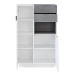 Highboard Atlanta Hoogglans wit/platinakleurig