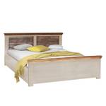 Lit en bois massif Newhaven Marron - Blanc - Bois massif - 186 x 100 x 216 cm