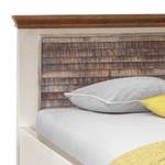 Houten bed Newhaven Bruin - Wit - Massief hout - 186 x 100 x 216 cm