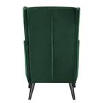 Oorfauteuil Limeri fluweel - Velours Criada: Donkergroen - Zonder hocker