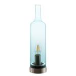 Lampe Bottle Verre / Fer - 1 ampoule - Bleu clair brillant