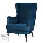 Oorfauteuil Limeri fluweel - Velours Criada: Marineblauw - Zonder hocker