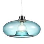 Hanglamp Lille glas/ijzer - 1 lichtbron - Hoogglans turquoise