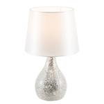 Tafellamp Susa textielmix/keramiek - 1 lichtbron - Wit/zilverkleurig