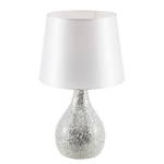 Lampe Susa Tissu mélangé / Céramique - 1 ampoule - Blanc / Argenté